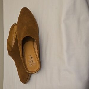 Crown Vintage Suede Clogs Shoes Brown